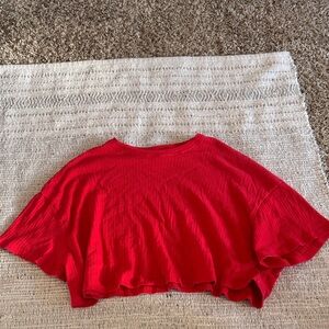SHEIN Bold Red Ribbed Top